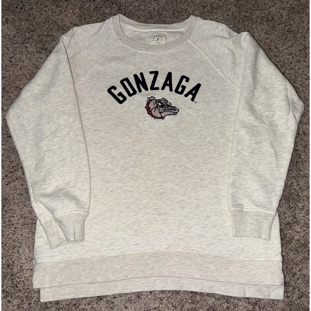 League Gonzaga Bulldogs‎ Fleece Sweatshirt Heather Gray Womens Medium L